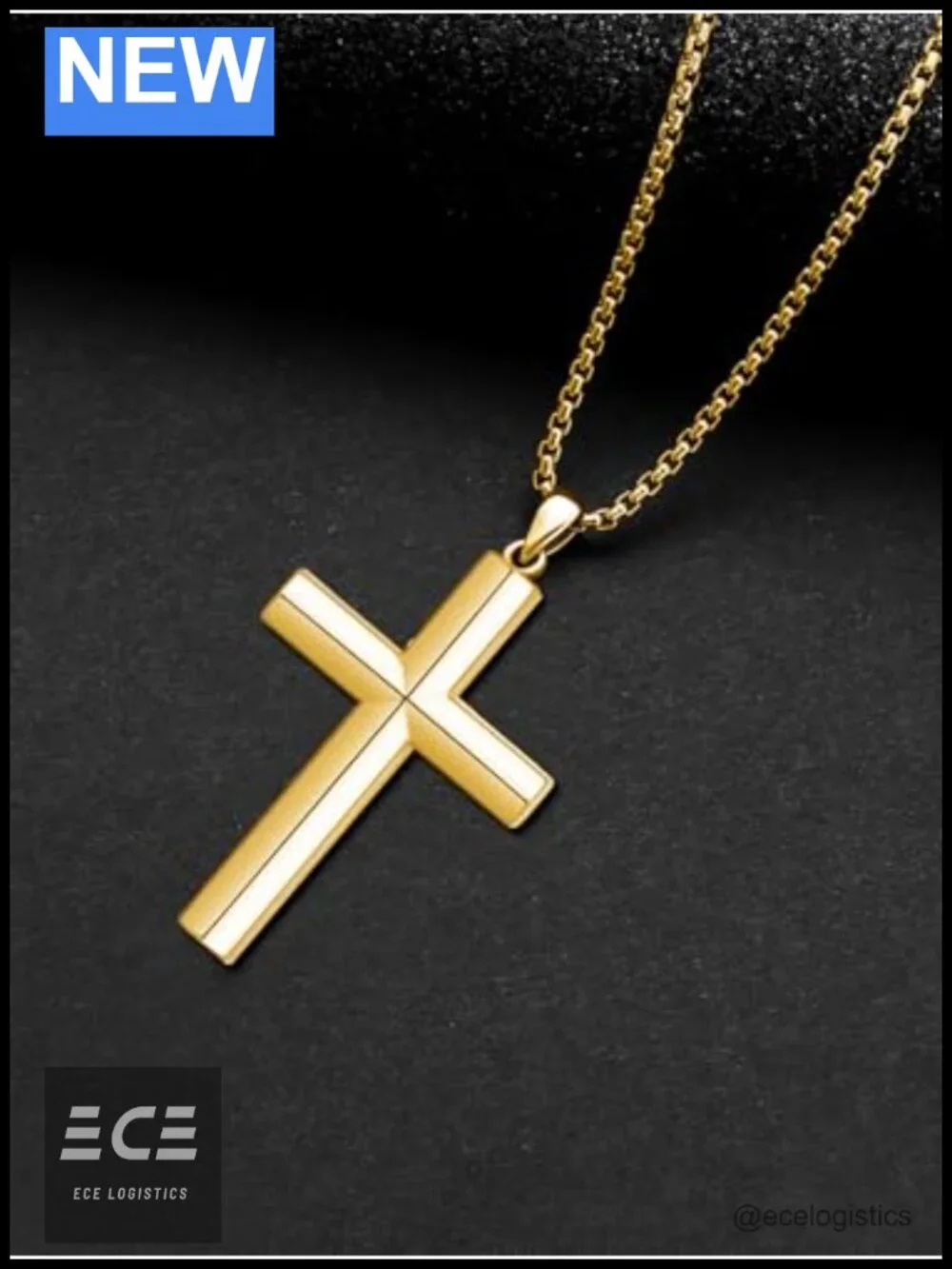 925 Sterling Silver Gold Plated Cross Necklace Crucifix Pendant Christian